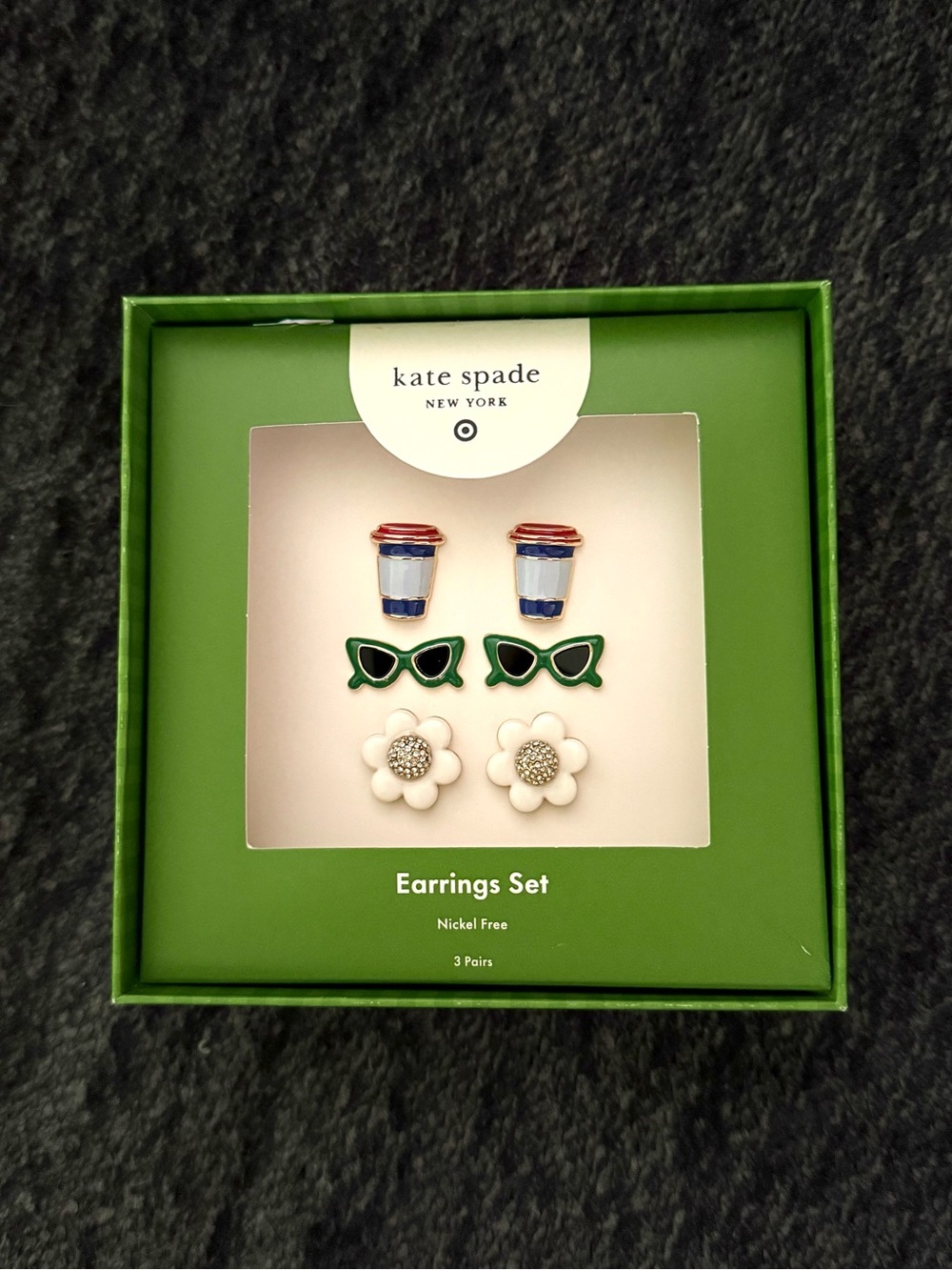 Kate Spade X Target Stud Earrings Set - 3 Pairs - Brand New in Box